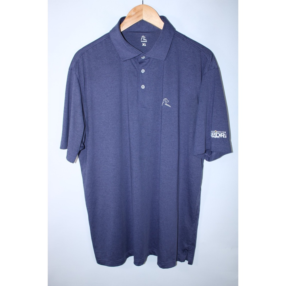 Rhoback Men's XL Navy Blue Stretchy Short Sleeve Performance Golf Polo Shirt